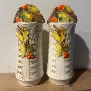 Vintage Lefton Autumn Vibe Ceramic Salt & Pepper Shakers